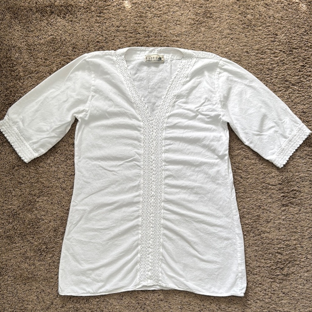 SEASPICE Women’s 100% Cotton White Swim CoverUp Size M